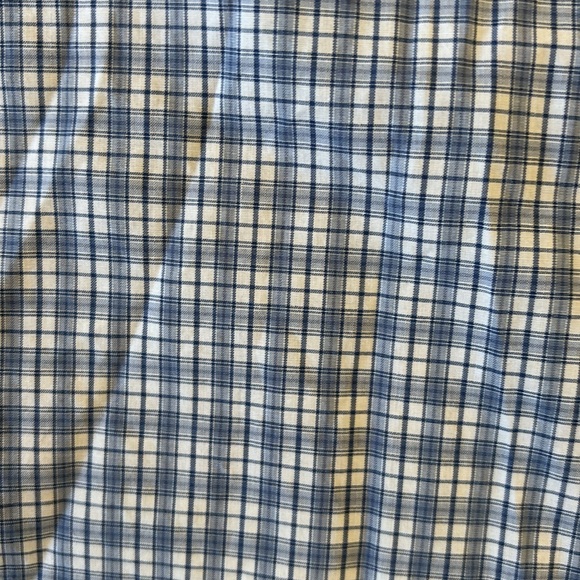 Lands' End | Blue and White Casual Button Down checkered Shirt - Picture 8 of 10